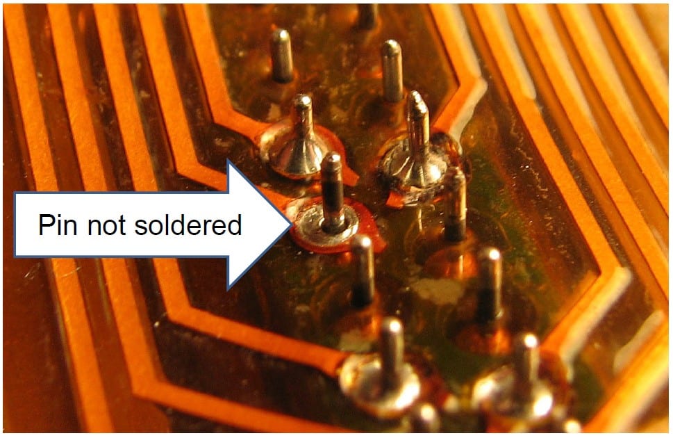Intermittent Fault Causes Pin Not Soldered Intermittent Fault Causes Pin Not Soldered